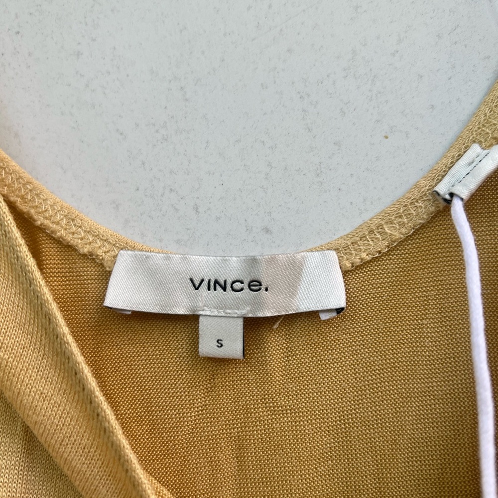 Vince Mustard Sleeveless Side-Knot Midi Dress - Picture 3 of 3